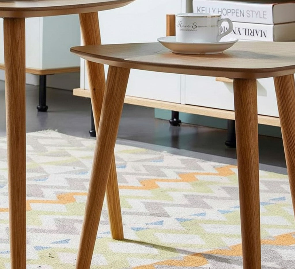 Set de 3 Mesas de Centro Nórdicas de Madera Prensada