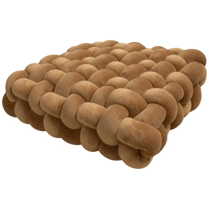 Set de Cojines Decorativo Cuadrado Trenzado Café – 33 x 33 cm - KB Home