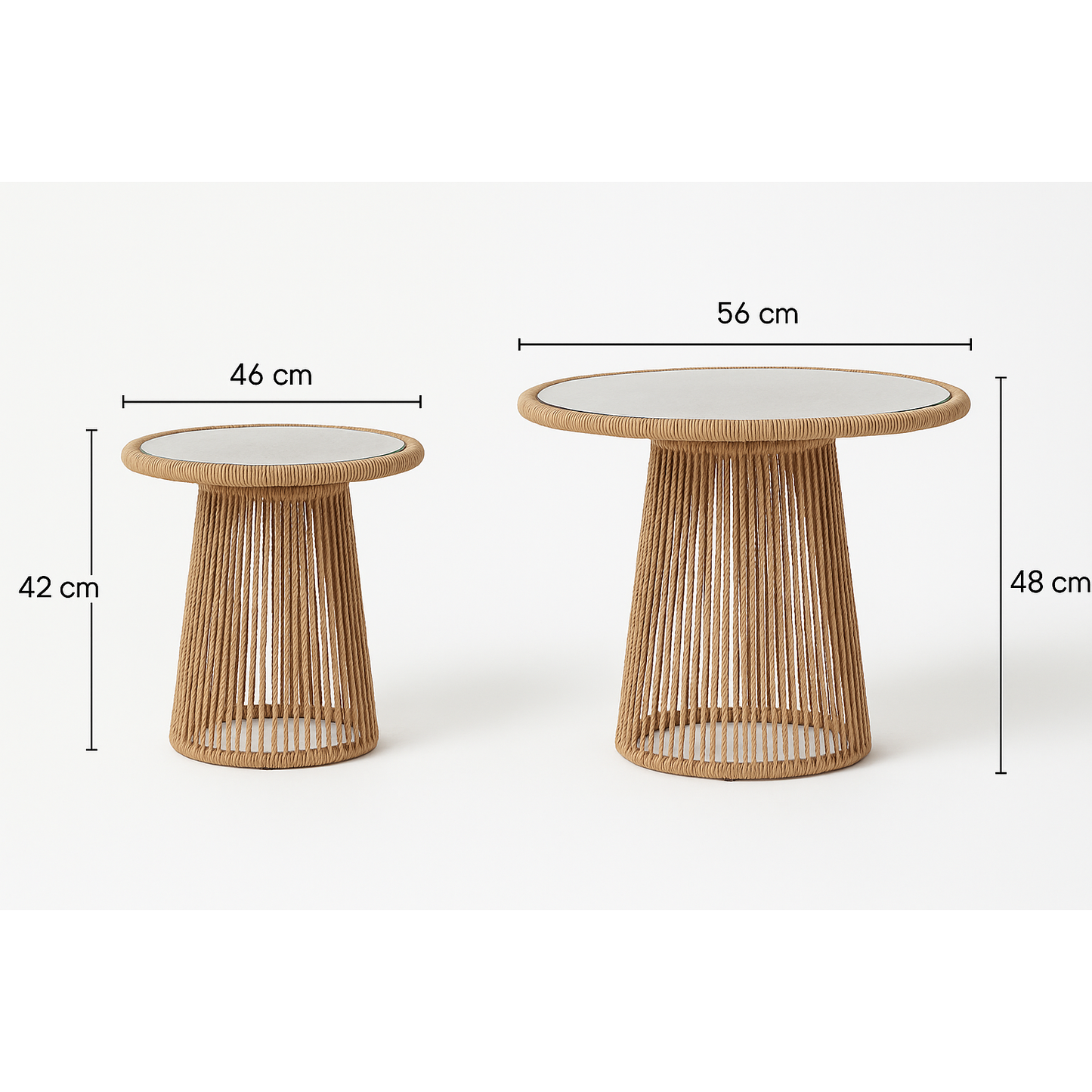 SET DE MESAS DE FIBRA NATURAL