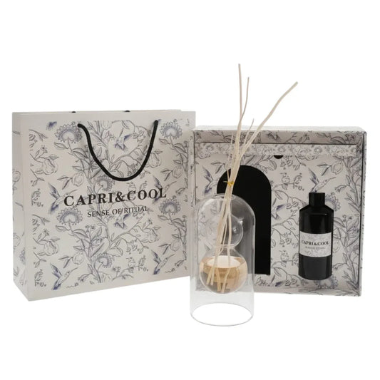 Set Difusor de Aromaterapia Capri&Cool - Vidrio Artesanal con Aceite Esencial - KB Home