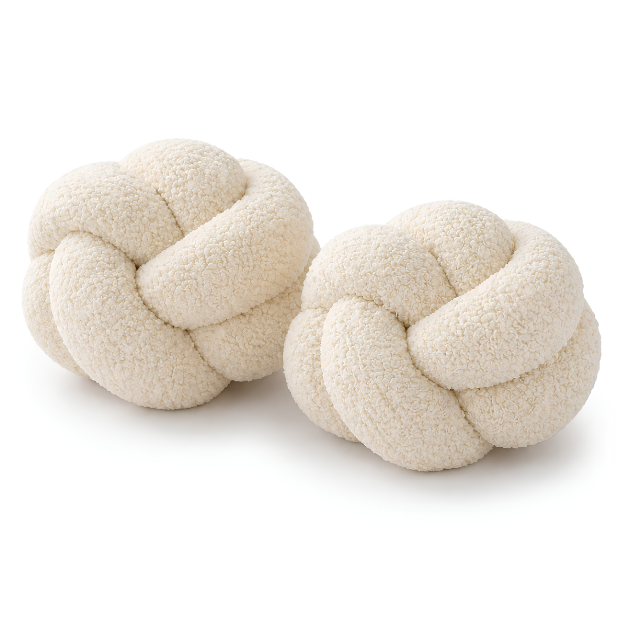 Set de Cojines Decorativos Nudo Escandinavo Blanco – 25 cm