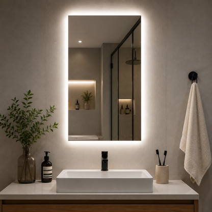 Espejo LED Rectangular 100x60 cm – 3 Tonos de Luz | KB Home Spa