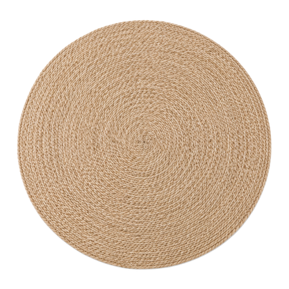 Alfombra Redonda 120 cm de Yute Natural Hecha a Mano – Decoración Boho Chic