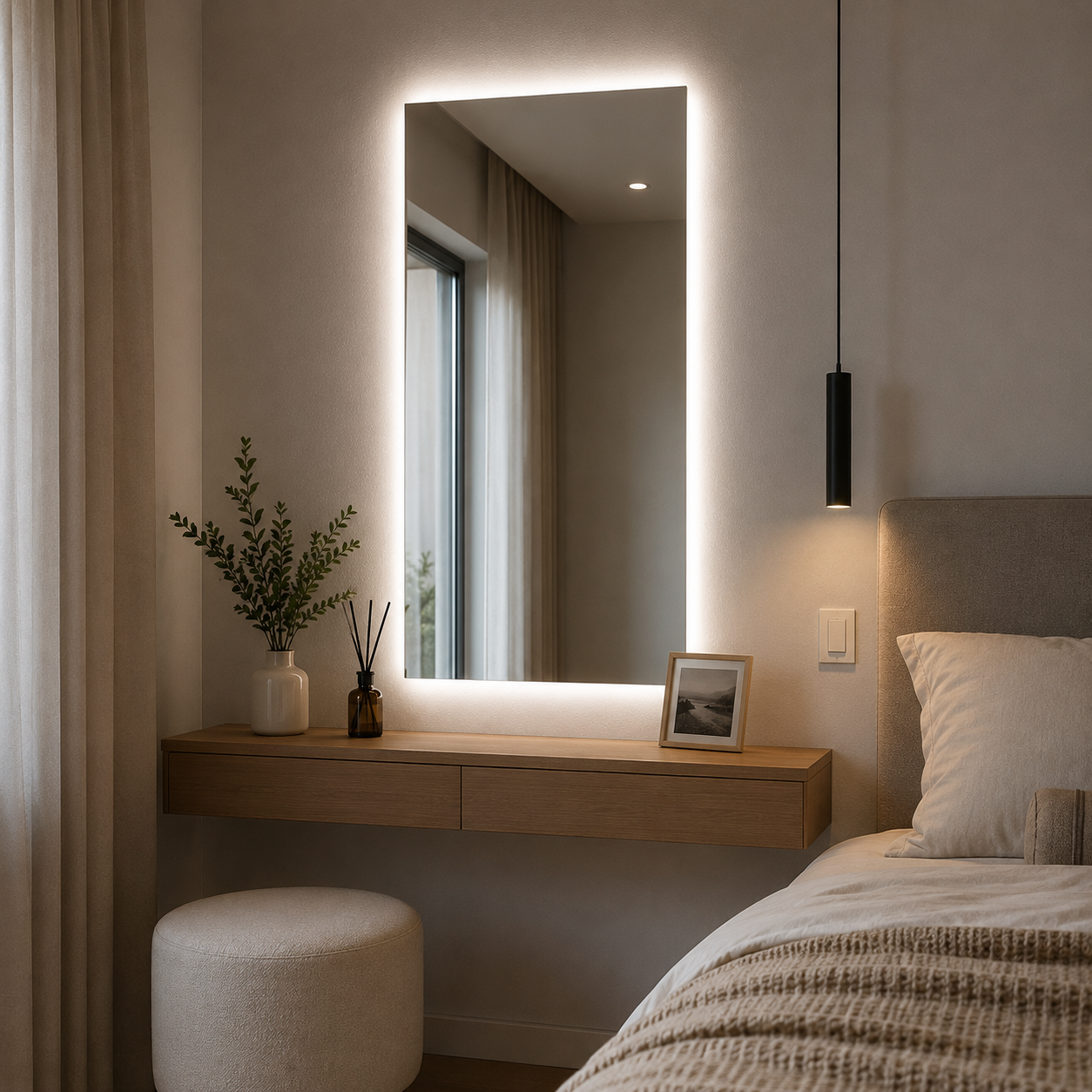 Espejo LED Rectangular 100x60 cm – 3 Tonos de Luz | KB Home Spa
