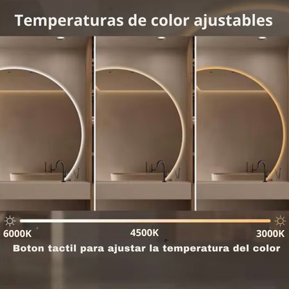 Espejo Redondo LED 70 cm con Pantalla Digital Touch | KB Home