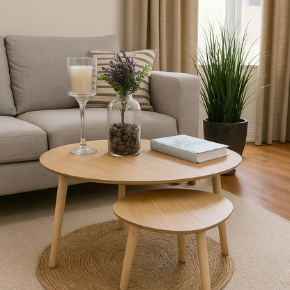 Set de 3 Mesas de Centro Nórdicas de Madera Prensada