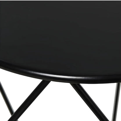 Mesa Auxiliar Redonda Negra Metálica 45x52cm | Estilo Industrial - KB Home