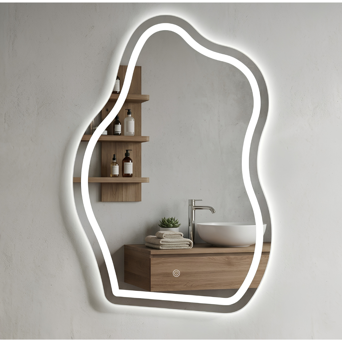 Espejo con Luz LED Táctil para Baño – 3 Funciones de Iluminación | Moderno