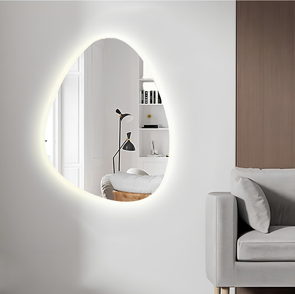 Espejo LED Forma Irregular Moderno 70 x 50 cm – Decoración Boho para Sala y Dormitorio