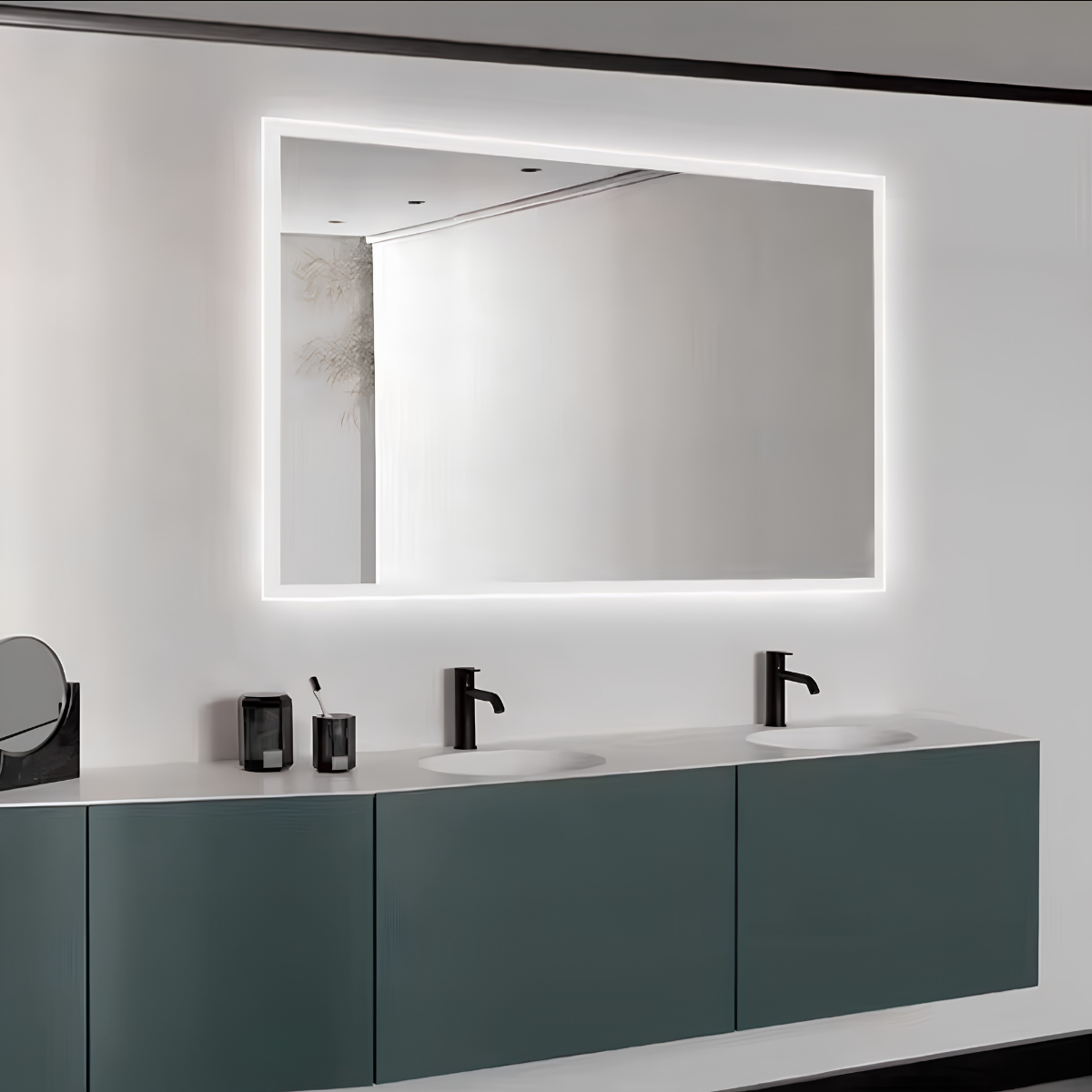 Espejo con Luz LED Rectangular 100 x 60 cm Táctil para Baño - Montaje en Pared