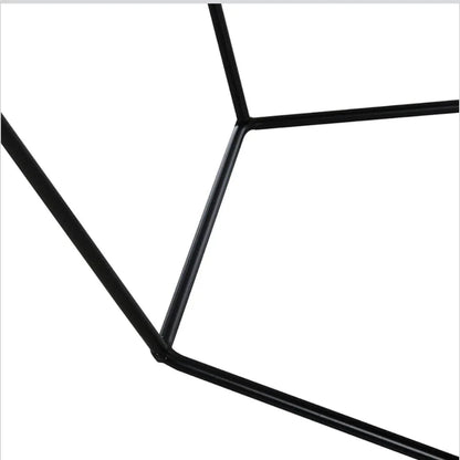 Mesa Auxiliar Redonda Negra Metálica 45x52cm | Estilo Industrial - KB Home