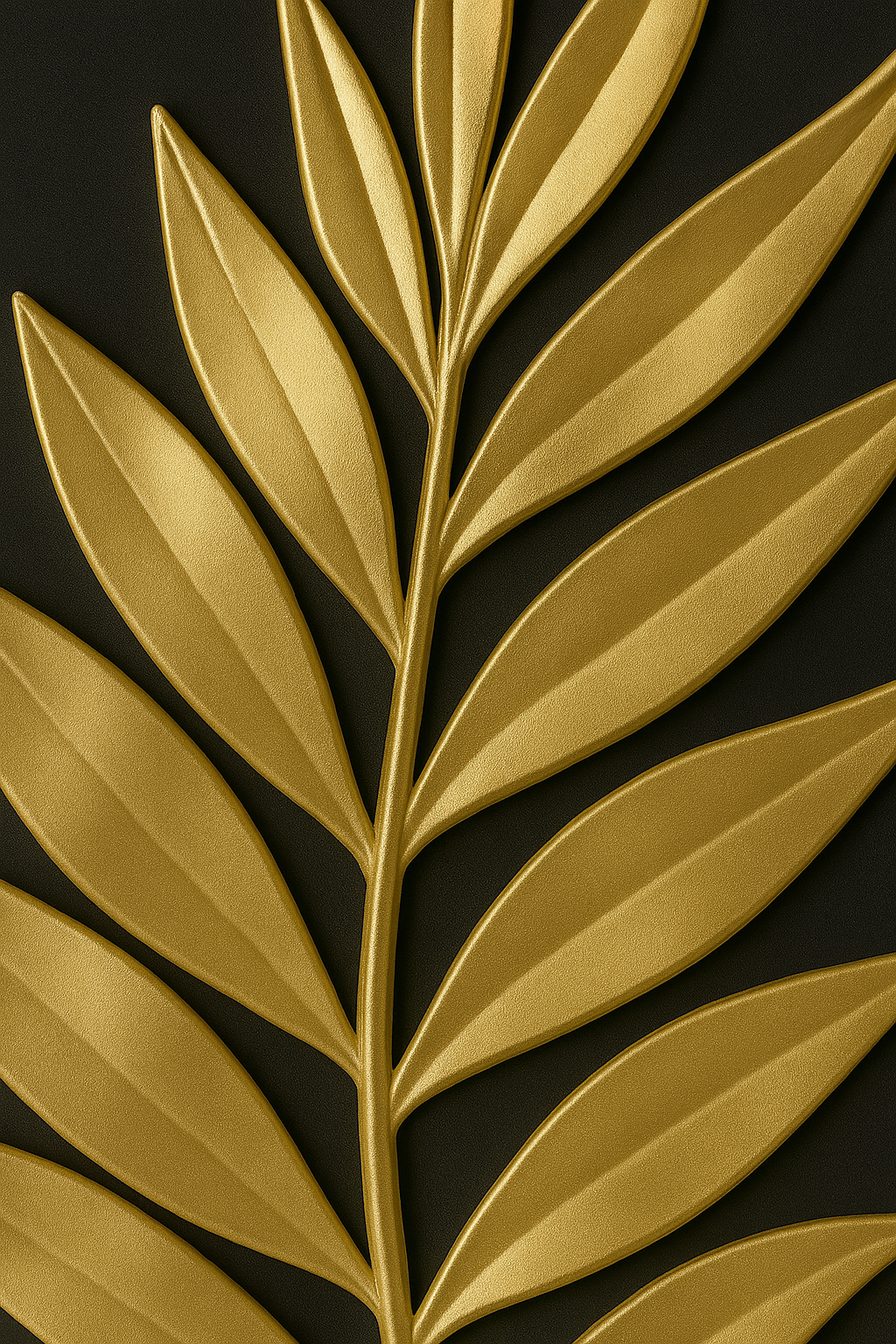 Cuadro Decorativo Hoja Dorada en Relieve – Arte Moderno con Marco Dorado