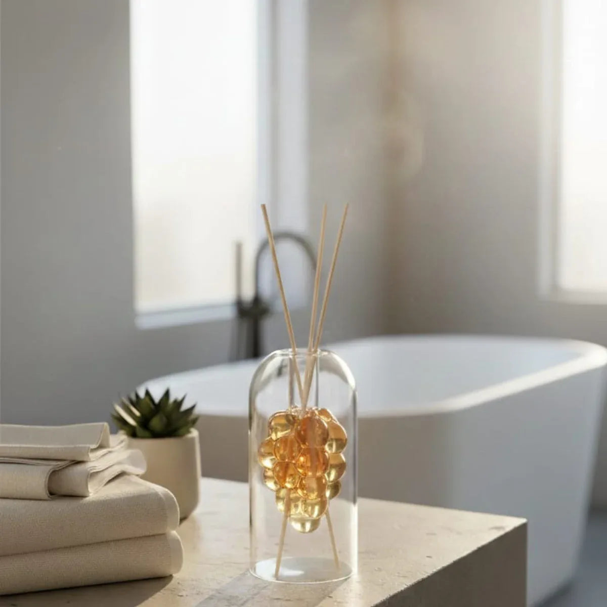Set Difusor de Aromaterapia Capri&Cool - Vidrio Artesanal con Aceite Esencial - KB Home