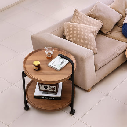 Mesa Carrito Auxiliar de 2 Niveles con Ruedas