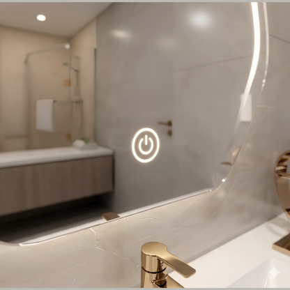 Espejo con Luz LED Táctil para Baño – 3 Funciones de Iluminación | Moderno