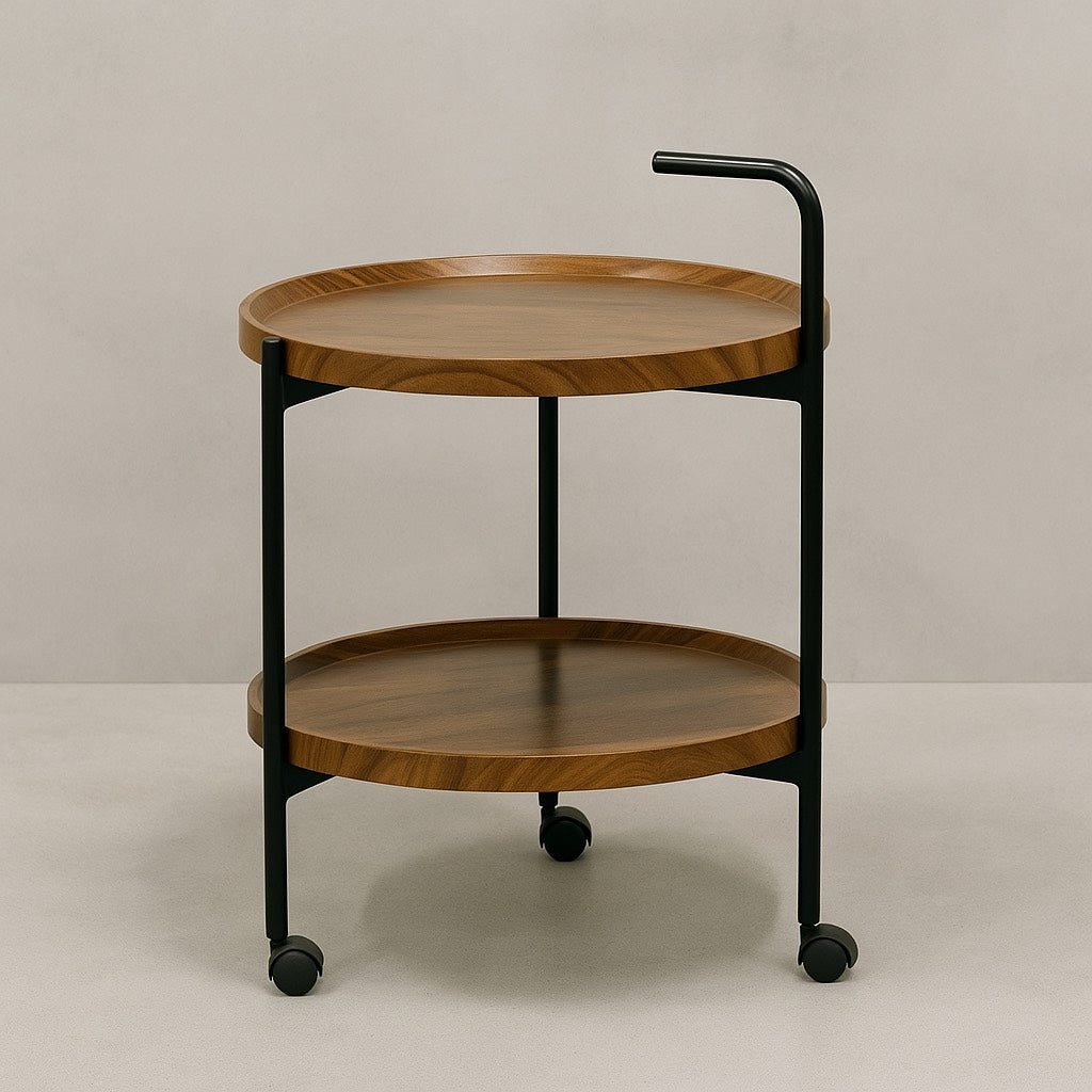 Mesa Carrito Auxiliar de 2 Niveles con Ruedas