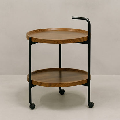 Mesa Carrito Auxiliar de 2 Niveles con Ruedas