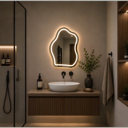 Espejo con Luz LED Táctil para Baño – 3 Funciones de Iluminación | Moderno