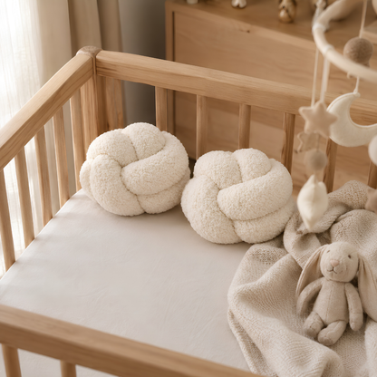 Set de Cojines Decorativos Nudo Escandinavo Blanco – 25 cm