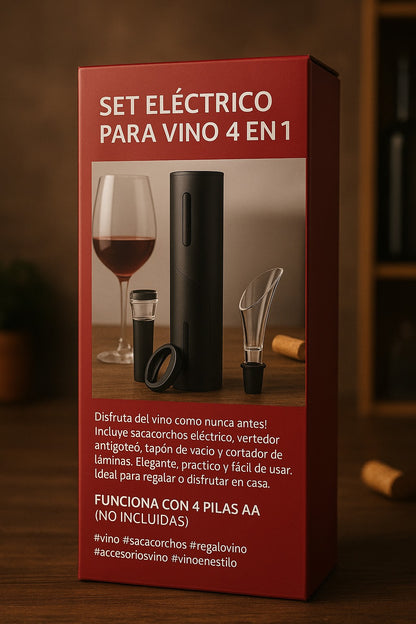 Sacacorchos Eléctrico para Vino 4 en 1