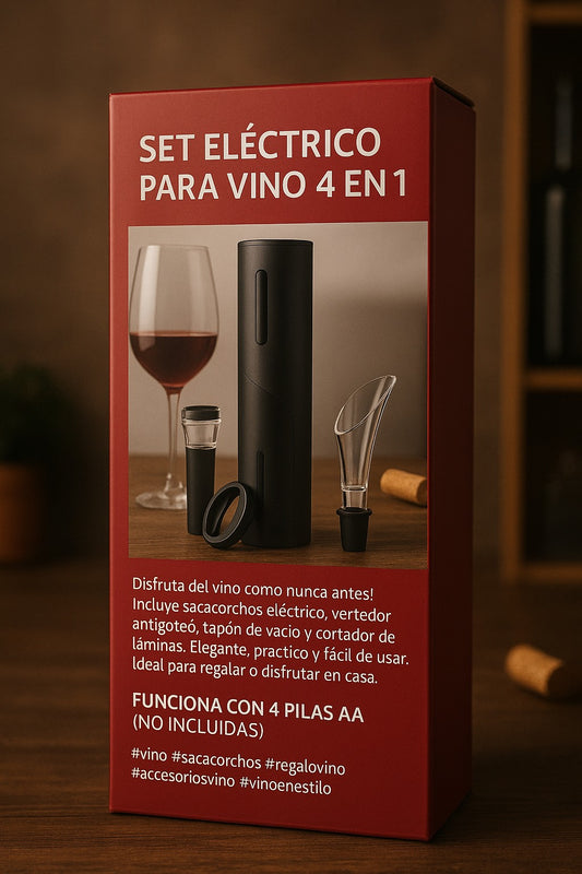 Saca Corcho Electrico para Vinos 4 en 1