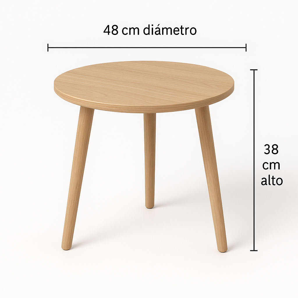 Set de 3 Mesas de Centro Nórdicas de Madera Prensada