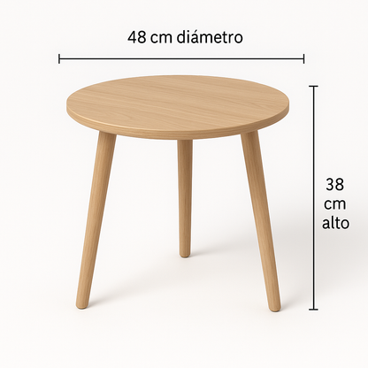 Set de 3 Mesas de Centro Nórdicas de Madera Prensada