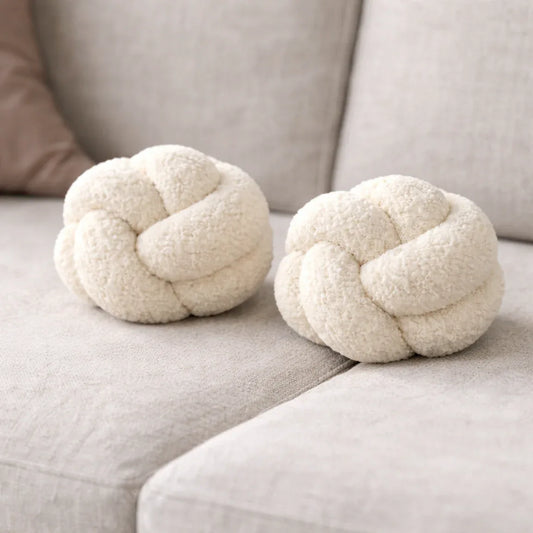 Set de Cojines Decorativos Nudo Escandinavo Blanco – 25 cm - KB Home