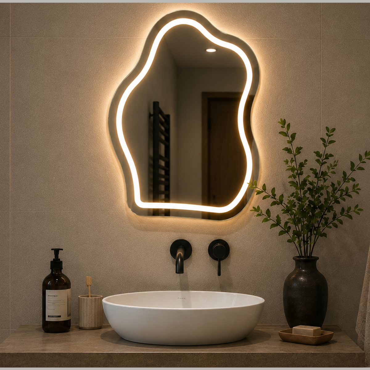 Espejo con Luz LED Táctil para Baño – 3 Funciones de Iluminación | Moderno