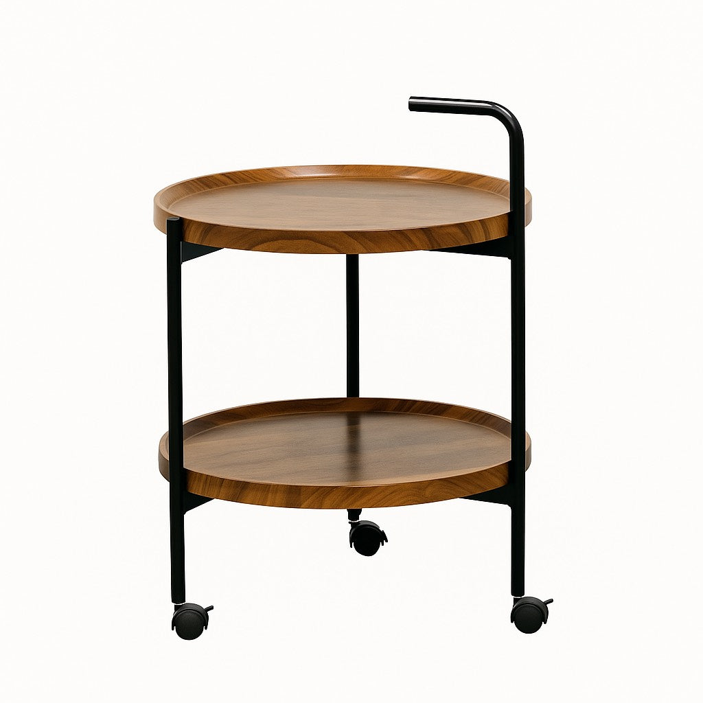 Mesa Carrito Auxiliar de 2 Niveles con Ruedas