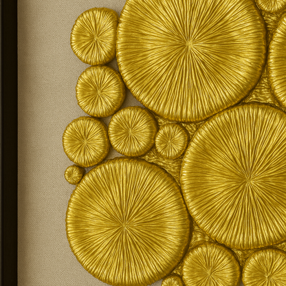 Cuadro Decorativo con Relieve Dorado – Arte de Pared en 3D con Marco Negro