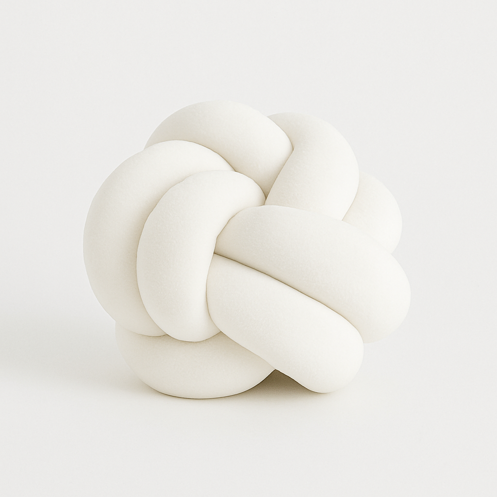 Set de Cojines Decorativos Nudo Escandinavo Blanco– 14 cm