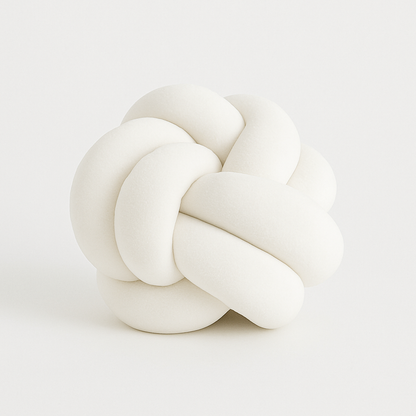 Set de Cojines Decorativos Nudo Escandinavo Blanco– 14 cm