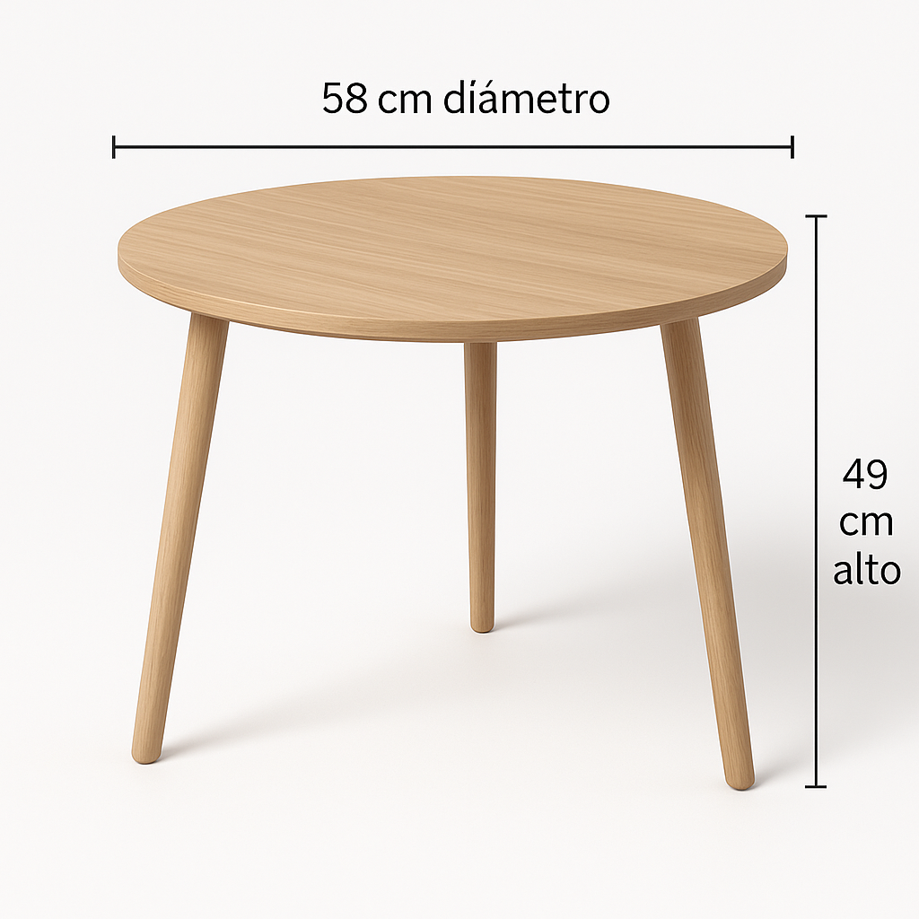 Set de 3 Mesas de Centro Nórdicas de Madera Prensada