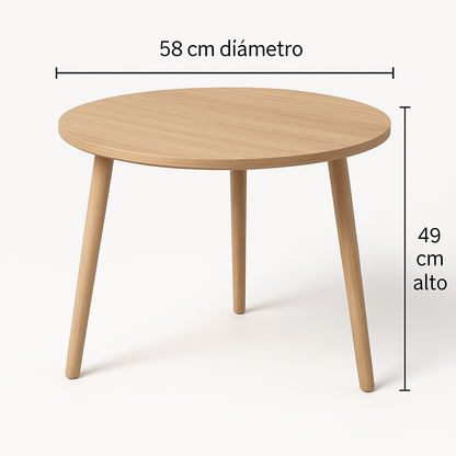 Set de 3 Mesas de Centro Nórdicas de Madera Prensada