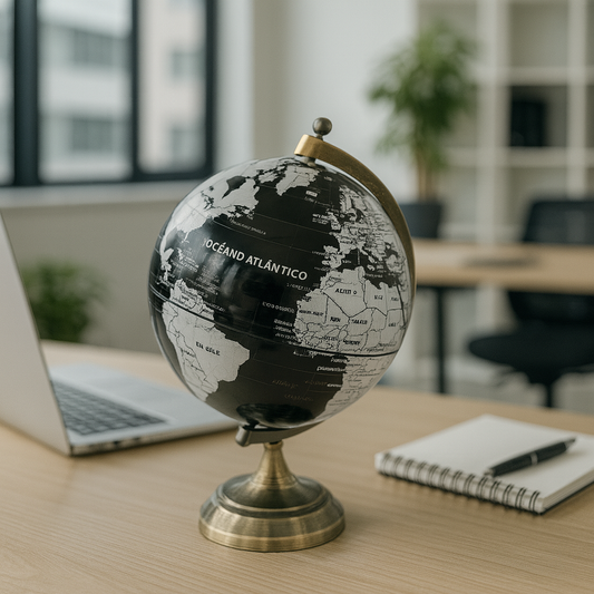 Globo Terráqueo Decorativo Clásico – Color Plateado