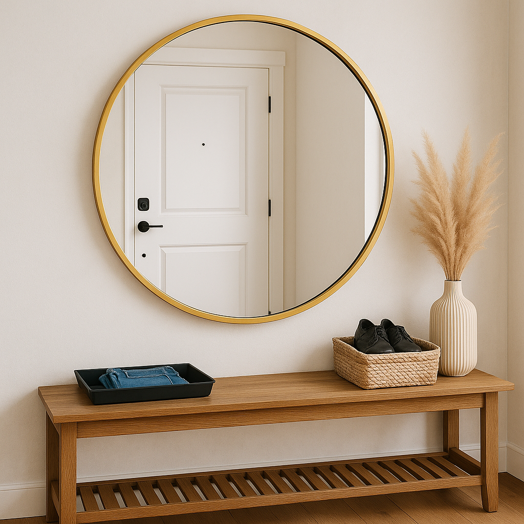 Espejo Redondo dos tamaños disponibles 60 y 80 cm - Negro o dorado