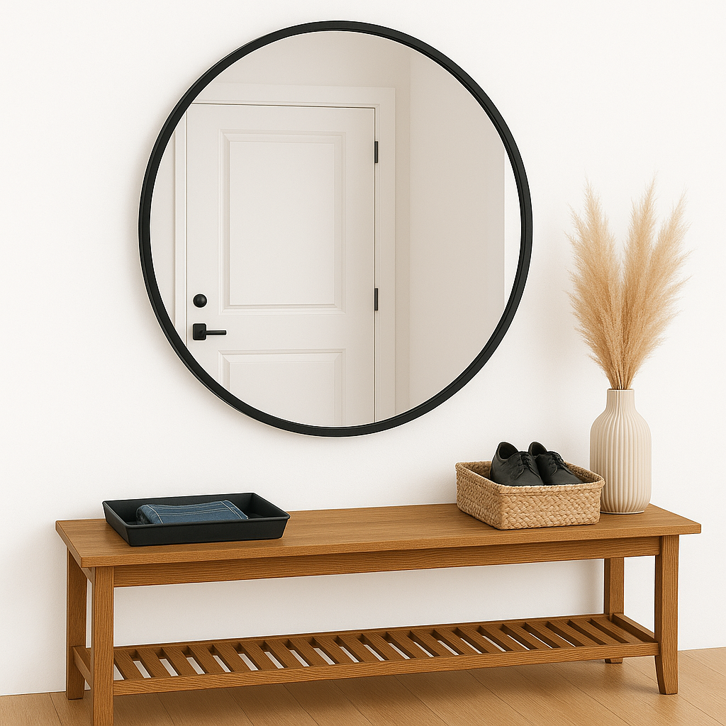 Espejo Redondo dos tamaños disponibles 60 y 80 cm - Negro o dorado