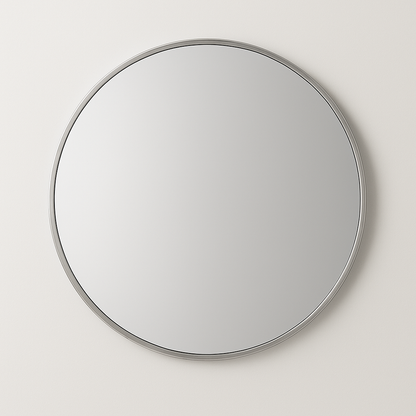 Espejo Circular o Redondo borde Plateado 70 y 80 cm