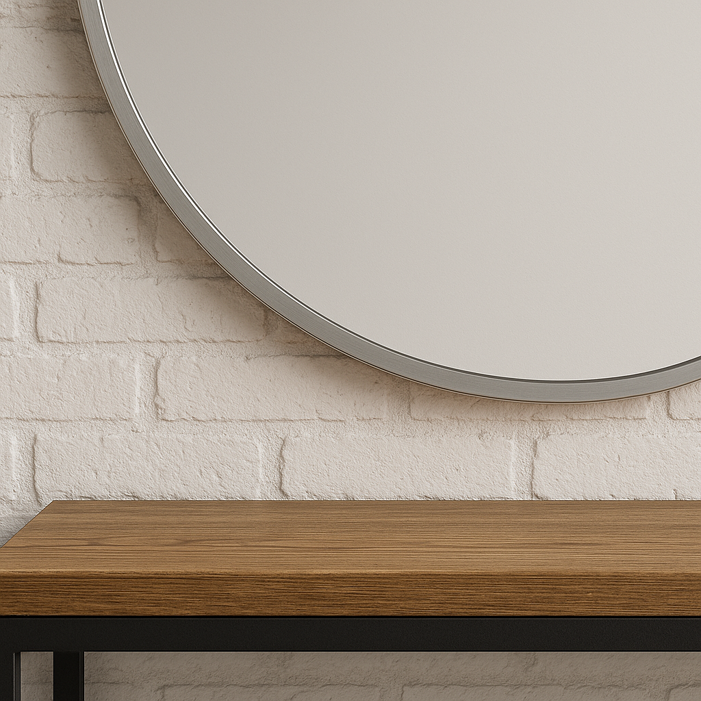 Espejo Circular o Redondo borde Plateado 70 y 80 cm