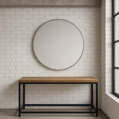 Espejo Circular o Redondo borde Plateado 70 y 80 cm