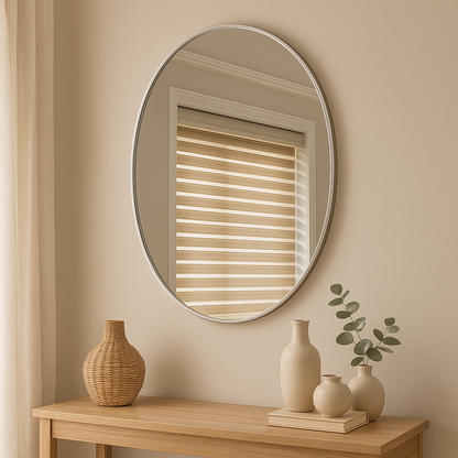 Espejo Circular o Redondo borde Plateado 70 y 80 cm