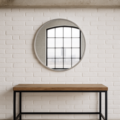 Espejo Circular o Redondo borde Plateado 70 y 80 cm