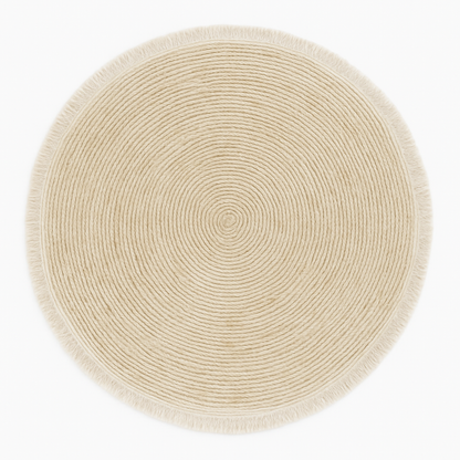 Alfombra Redonda de Yute Natural Tejida a Mano 120 cm – Estilo Boho Chic