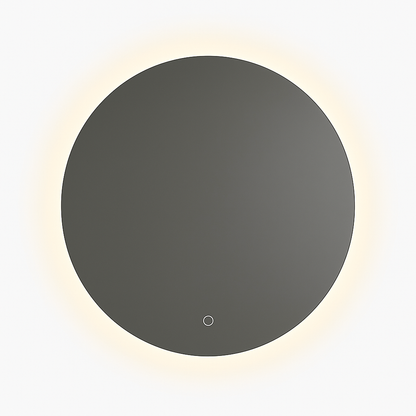 Espejo Redondo con Luz LED y Botón Digital