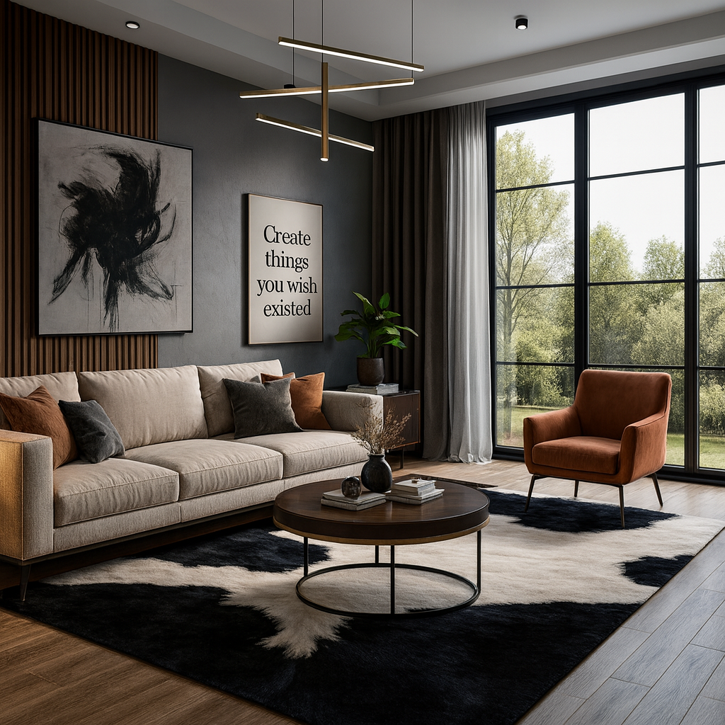 Alfombra Estilo Animal Print en Blanco y Negro – 160x230 cm