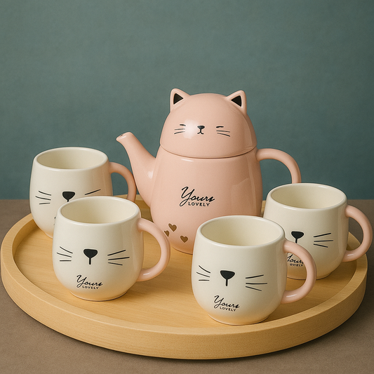 Set de Tetera y Tazas de Café o Te de Gatuno