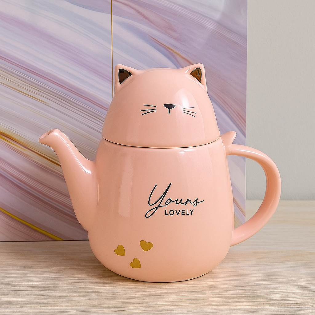 Set de Tetera y Tazas de Café o Te de Gatuno