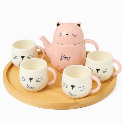 Set de Tetera y Tazas de Café o Te de Gatuno