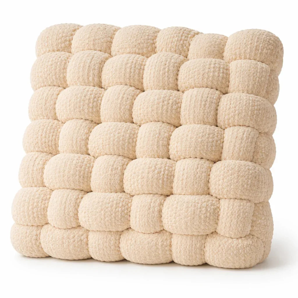 Set de Cojines Decorativos Acolchado Texturizado 33x33 cm – Beige Natural - KB Home